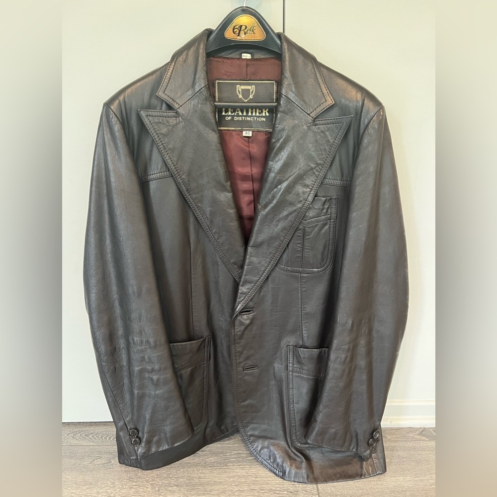 Leather of Distinction Vintage Dark Brown Jacket - Size 40